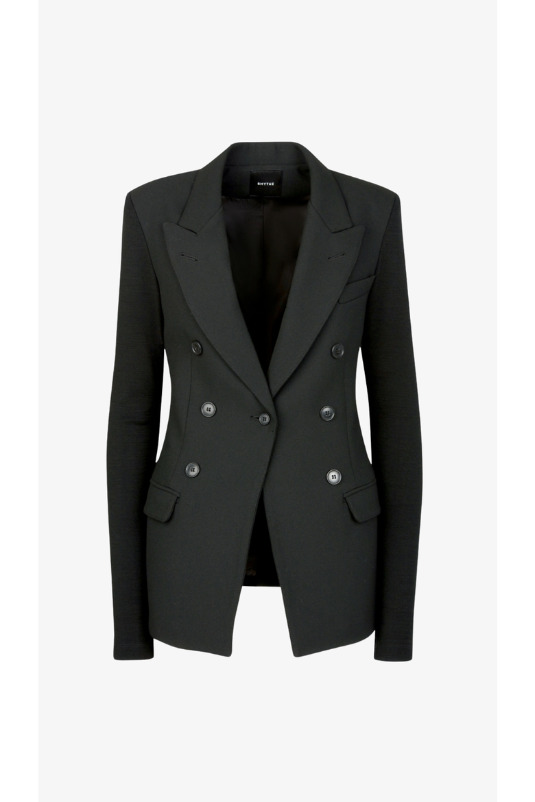 Not A DB Blazer With Jersey Sleeve, Alternate, color, Black Pique
