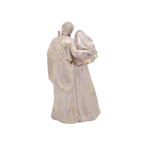 Transpac Gold Standing Holy Family Nativity Scene Figurines Decor In Gray