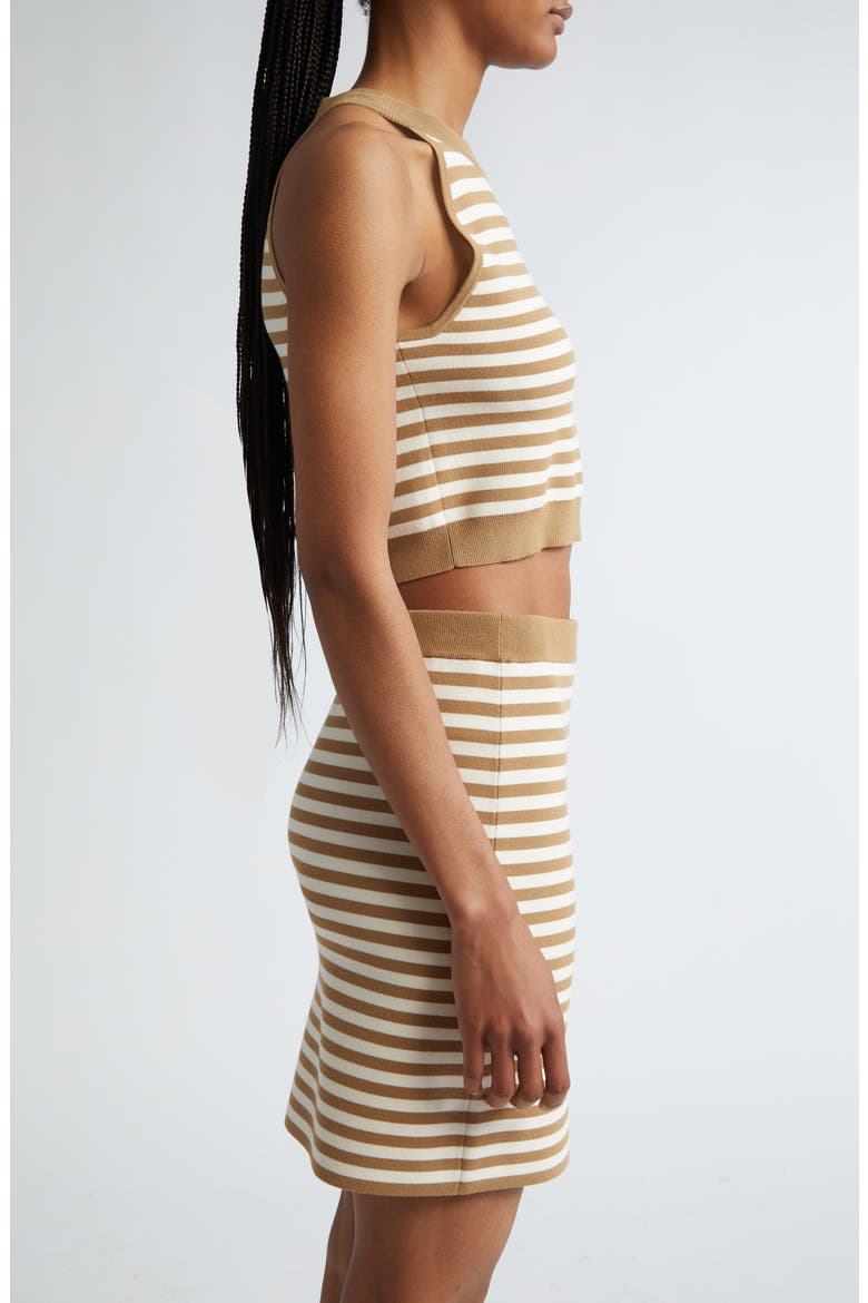 Tenna Stripe Sleeveless Crop Sweater, Alternate, color, HONEY