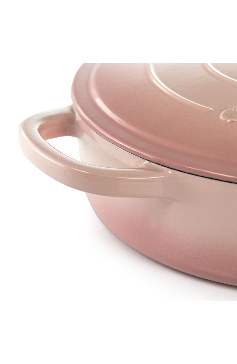 Crock-pot 5 Quart Round Enameled Cast Iron Braiser Pan with Self Basting Lid, Alternate, color, Pink