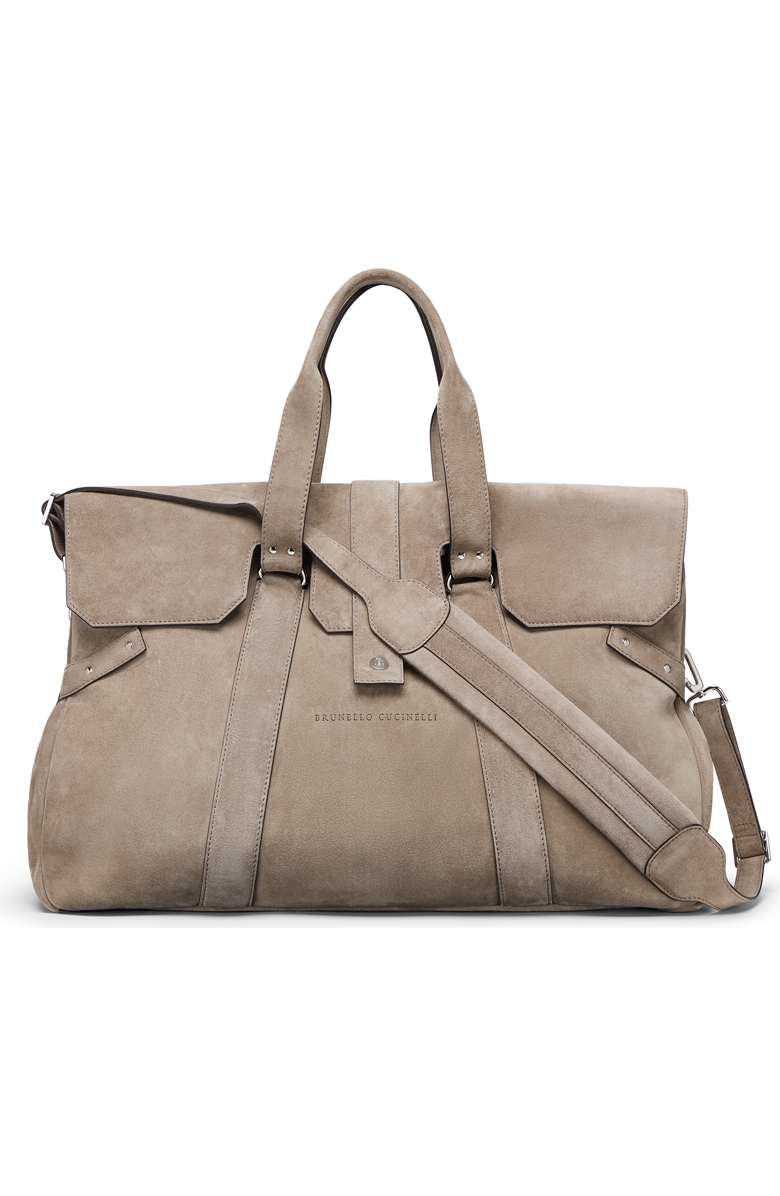 Brunello Cucinelli Suede Country Weekender bag, Main, color,