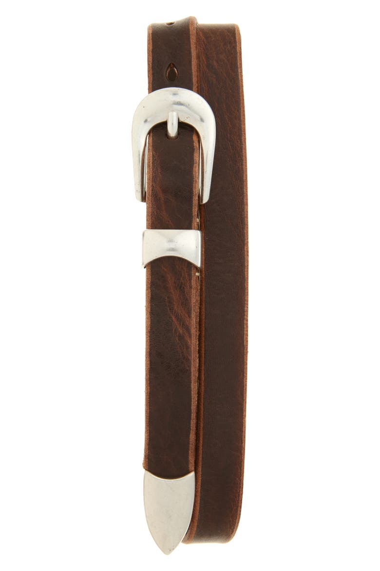 Leather Belt, Main, color, BROWN LEATHER