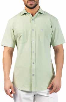TailorByrd Seersucker Short Sleeve Button-Up Shirt