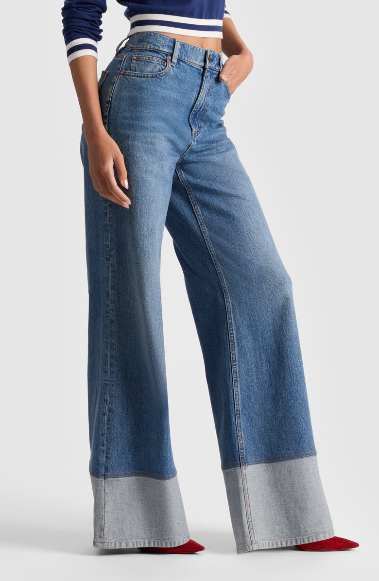 Alice + Olivia Wilson High Waist Wide Leg Jeans, Alternate, color,