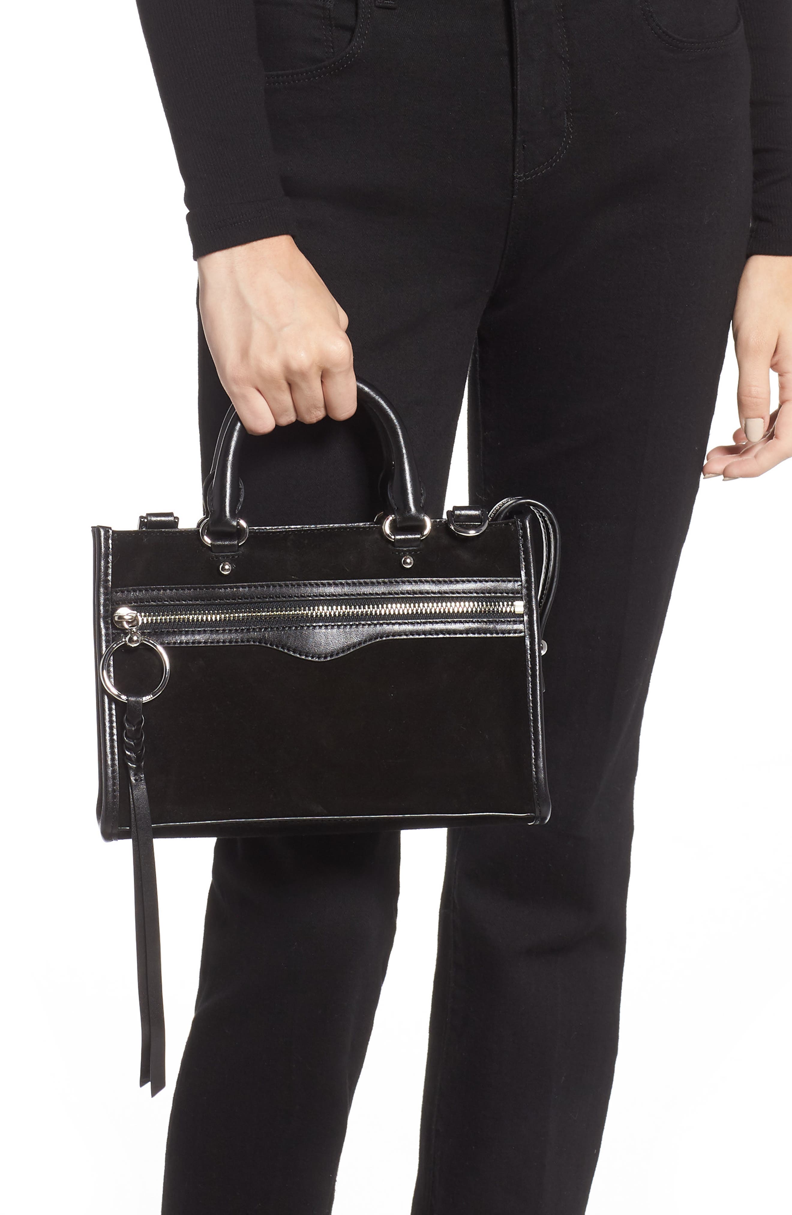 Rebecca Minkoff Micro Bedford Leather Satchel, Alternate, color, 