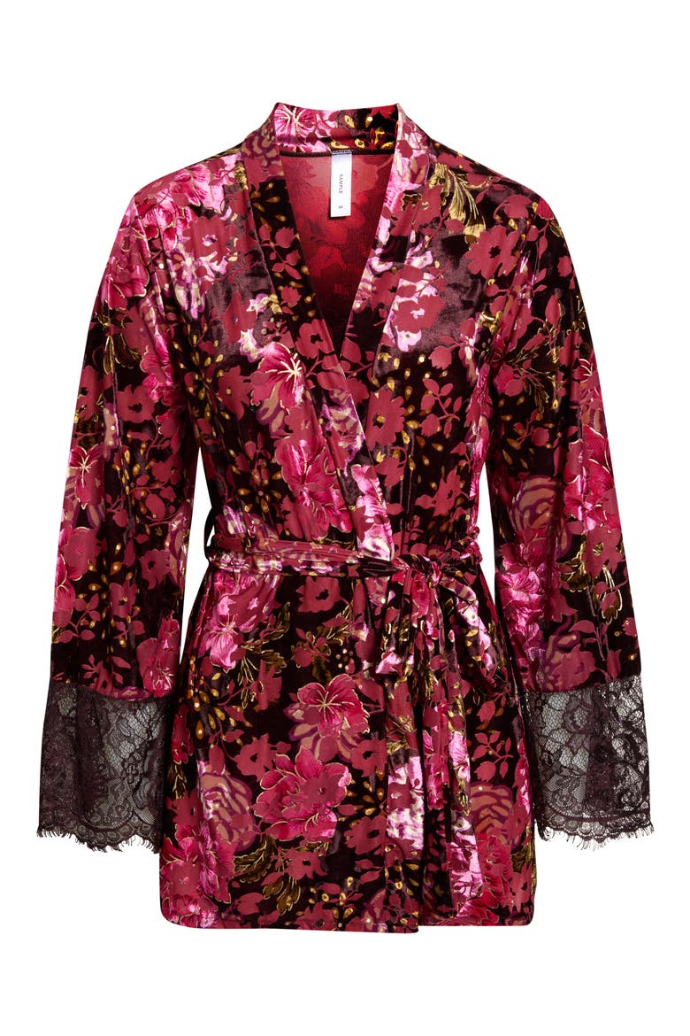 Short Velvet Robe, Main, color, TAPESTRY FLORAL