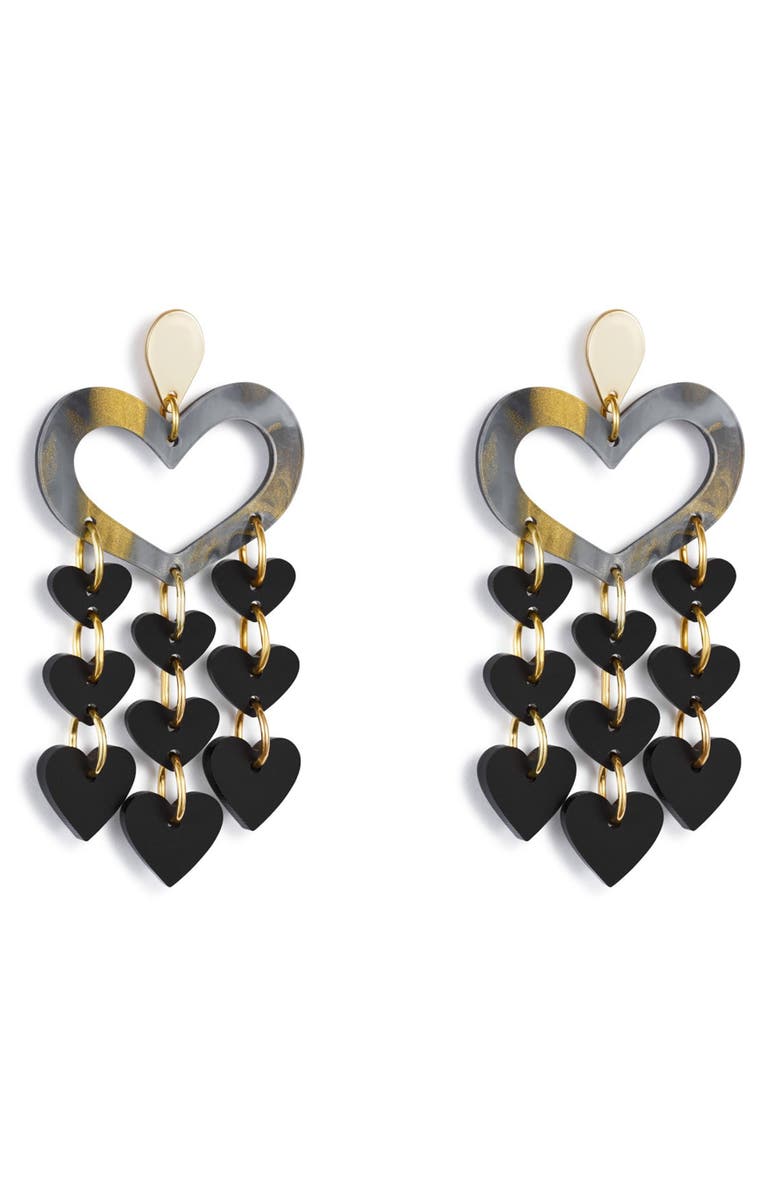 Toolally Heart Chandeliers - Black Swirl, Main, color, Black Swirl