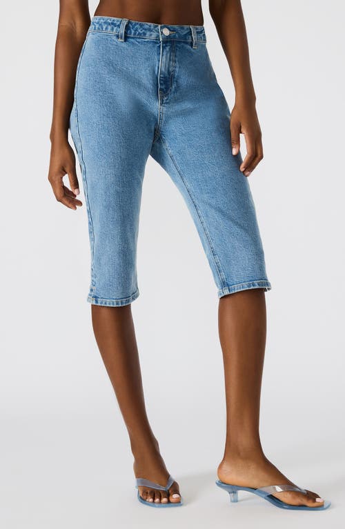 Steve Madden Rina Denim Capri Pants In Blue