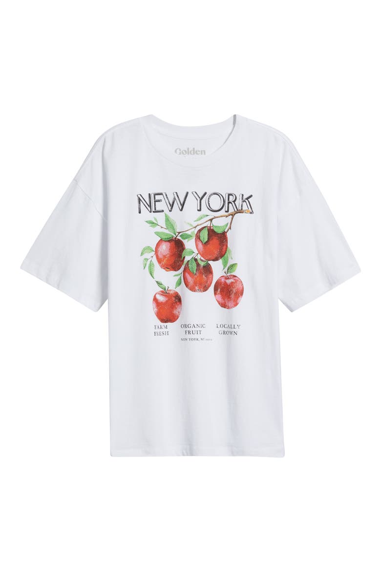 New York Apple Cotton Graphic T-Shirt, Alternate, color, BRIGHT WHITE