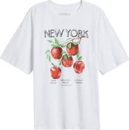 GOLDEN HOUR New York Apple Cotton Graphic T-Shirt