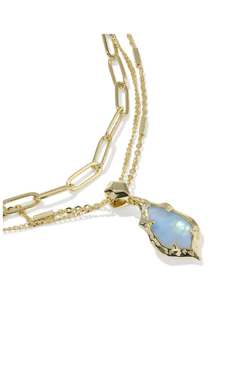 Adriana Scallop Multistrand Necklace, Alternate, color, GOLD SKY BLUE ABALONE