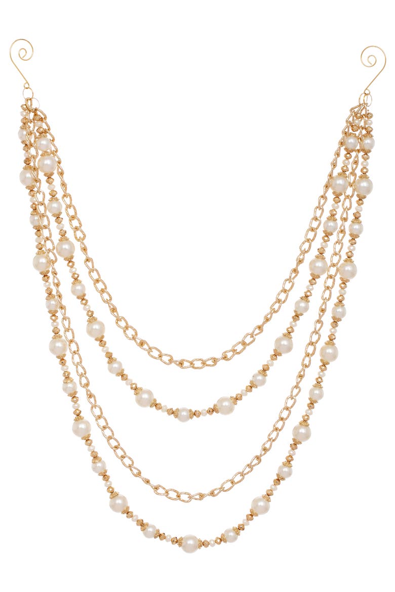 Pearl Bead Garland, Set of 4, Main, color, Gold