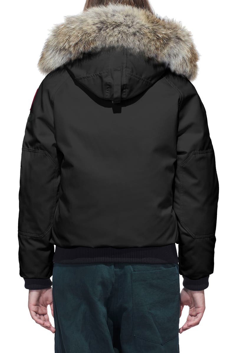 Canada Goose Chilliwack Hooded Down Bomber Jacket with Genuine Coyote Fur Trim, Alternate, color, 