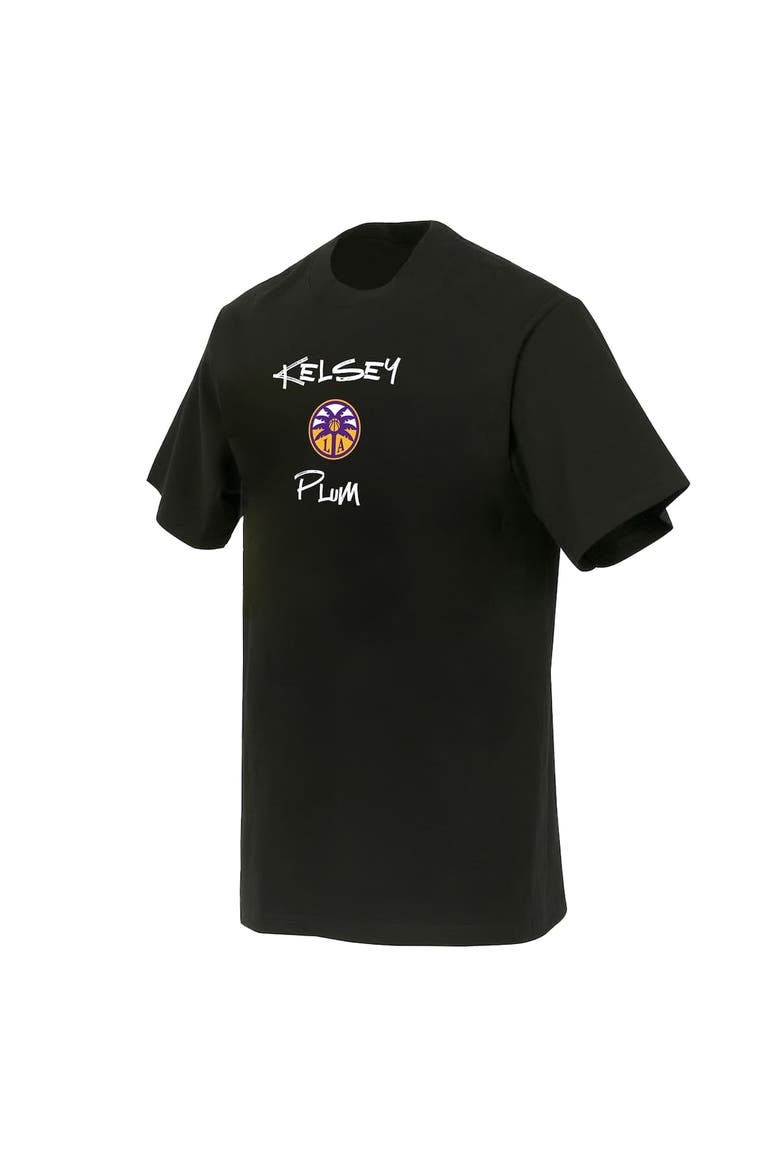 Unisex round21 Kelsey Plum Black Los Angeles Sparks Boxy Signature Name & Number T-Shirt, Alternate, color, Black
