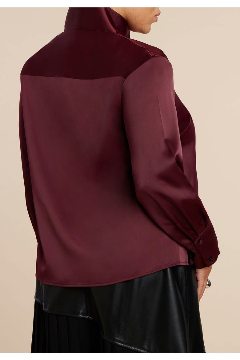 Deconstructed Neckline Blouse, Alternate, color, TAWNY PORT