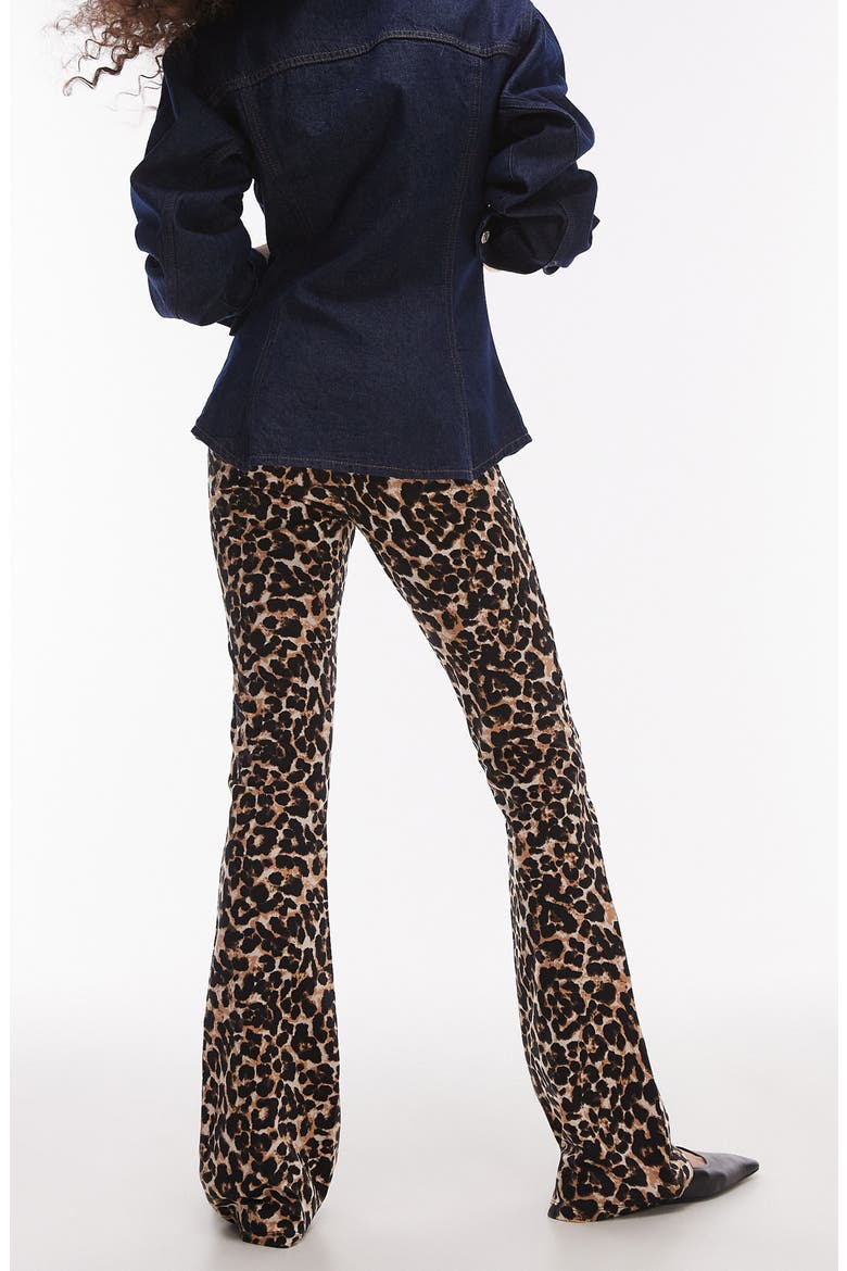 Leopard Print Bootcut Pants, Alternate, color, BROWN MULTI