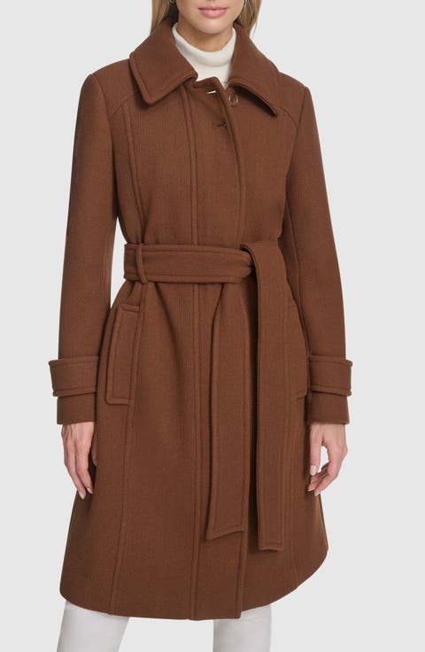 Lawley Wool Blend Belted Trench Coat