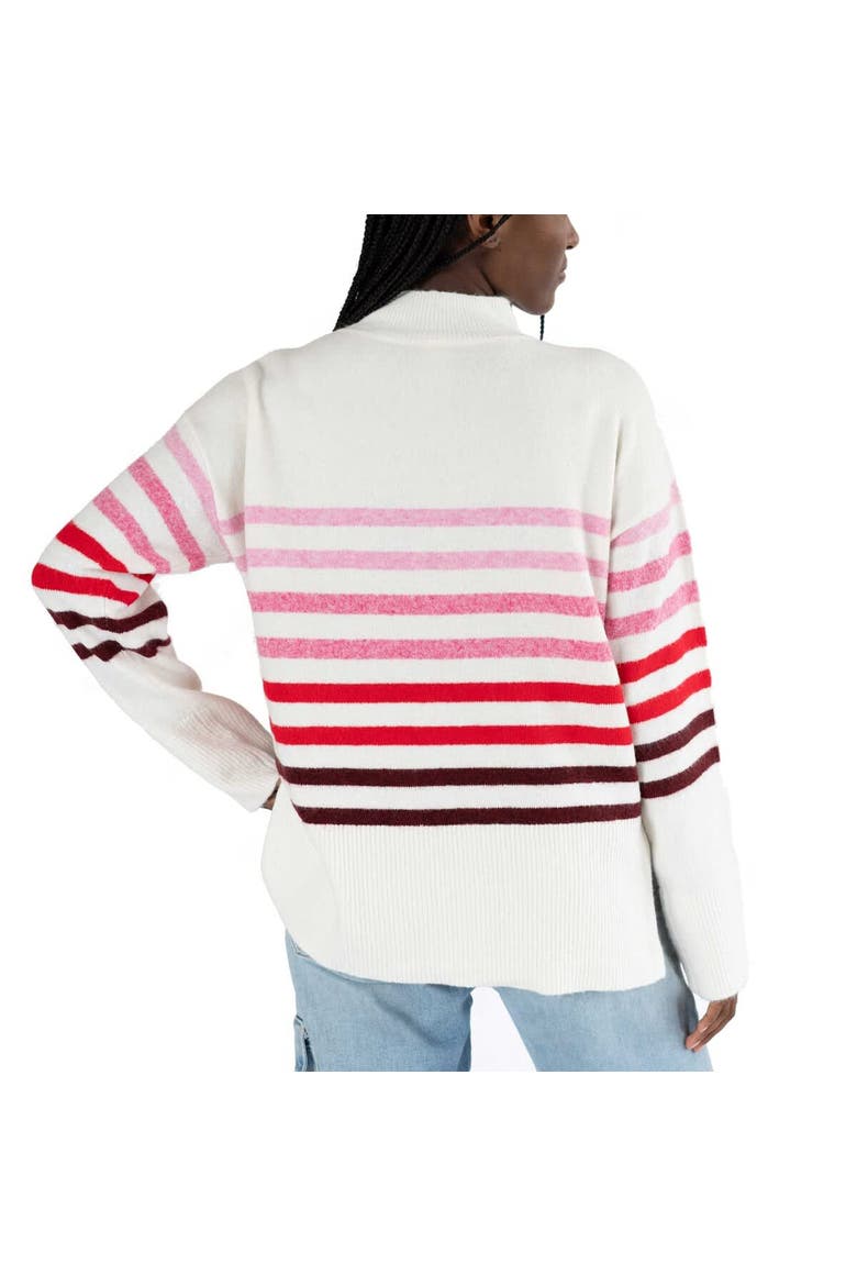 Women's Lusso  White Alabama Crimson Tide Simone Striple Mock Neck Oversized Pullover Sweater, Alternate, color, White