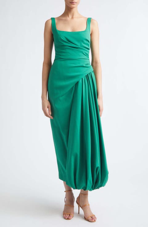 Asymmetric Faille Bubble Dress