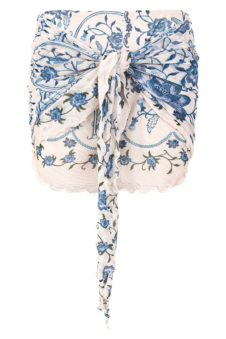 Aranxa Bleu Sarong Cover-Up Miniskirt, Alternate, color, MULTICOLOR