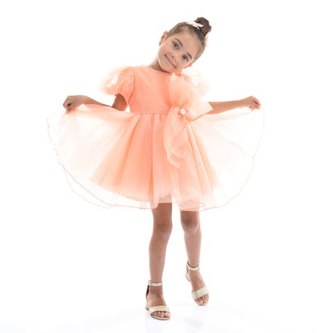 Bow Organza Dress (Toddler, Little Kid & Big Kid)