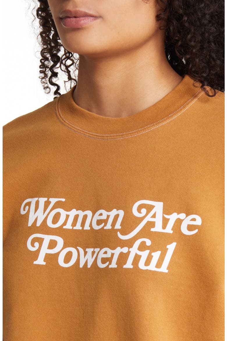 Gender Inclusive Women Are Powerful Graphic Sweatshirt, Alternate, color, OCHRE