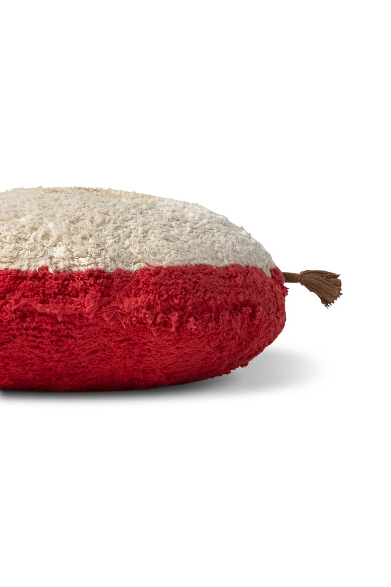 Floor Cushion Apple, Alternate, color, Red, Natural, Chestnut