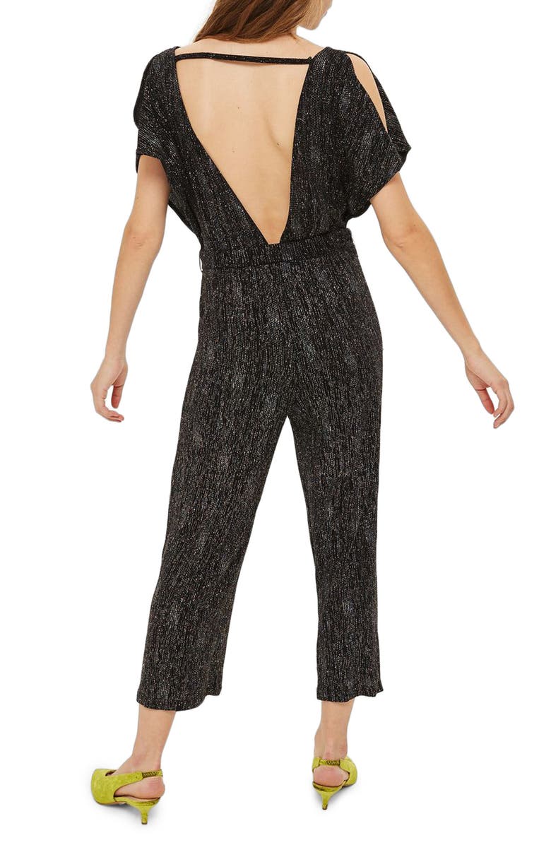 Topshop Rainbow Glitter Jumpsuit, Alternate, color,