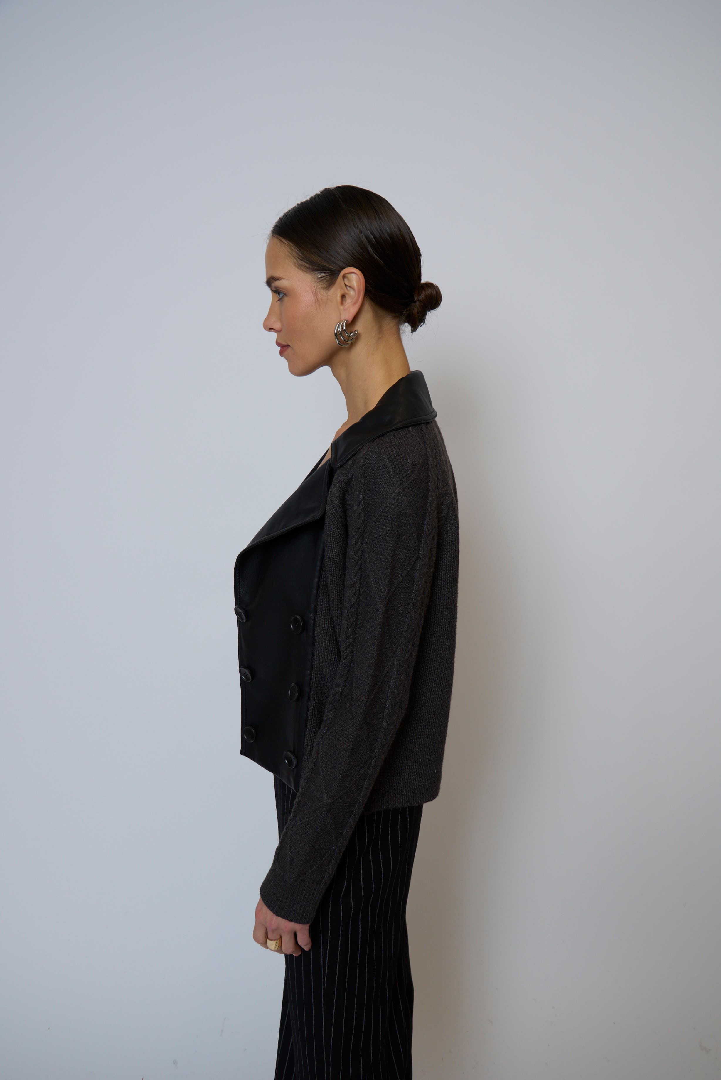 Milan Sweater Combo Trench Jacket - image 2