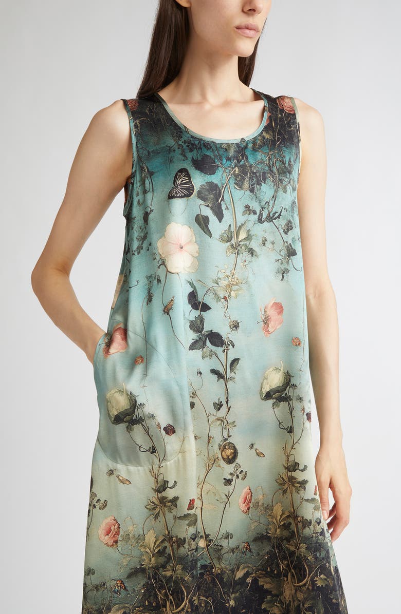 R13 Floral Print Sleeveless Midi Dress, Alternate, color,