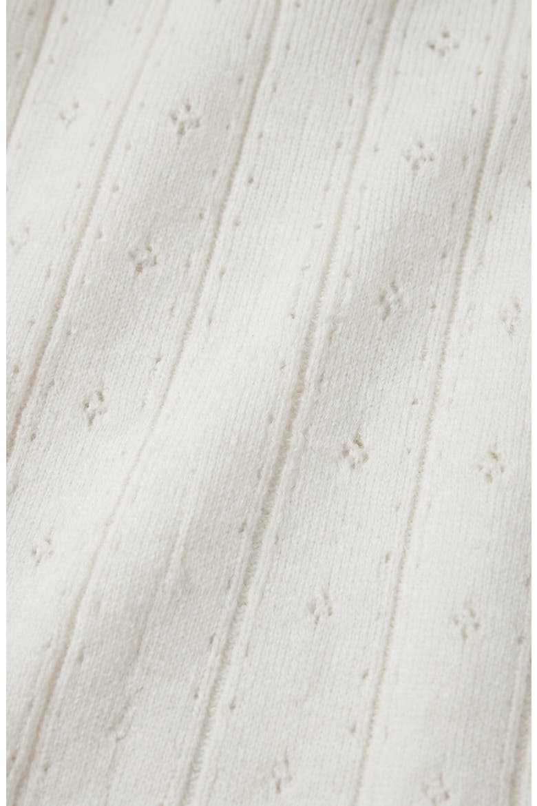 Pearl Embellished Fitted Waist Pleated Midi Knit Dress, Alternate, color, White