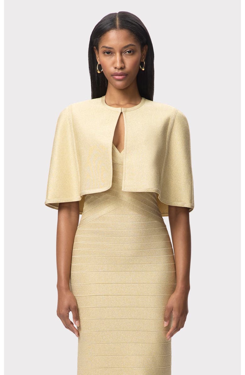 Herve Leger The Juliette Cape, Main, color, Metallic Gold