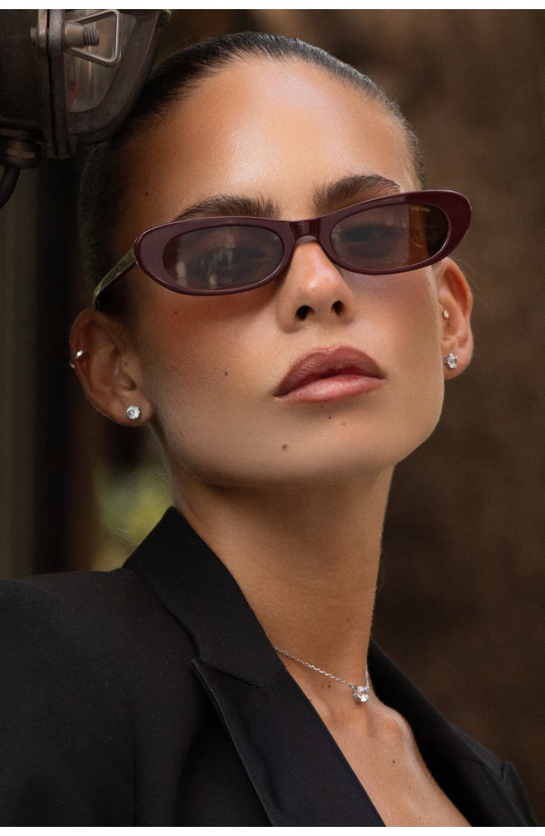 FREYRS Eyewear Sophie Cat Eye Sunglasses, Alternate, color, Burgundy