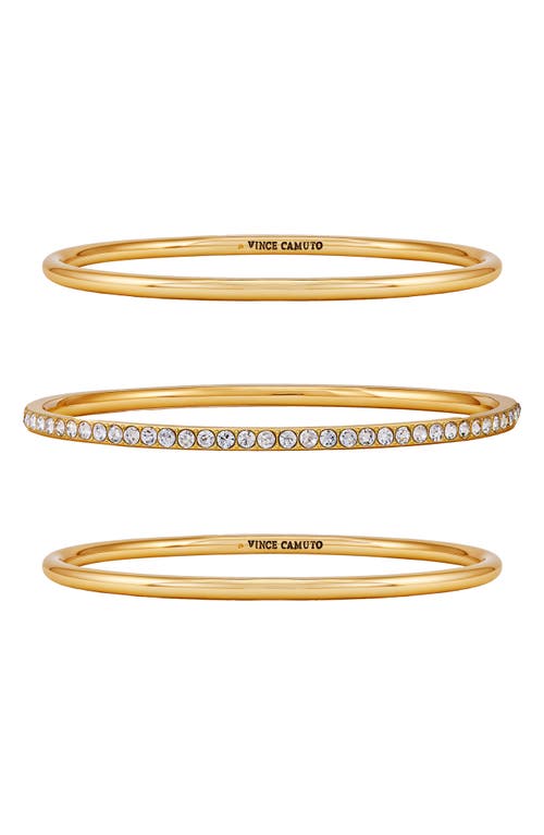 Vince Camuto Pavé Crystal Bangle Bracelet Set In Gold