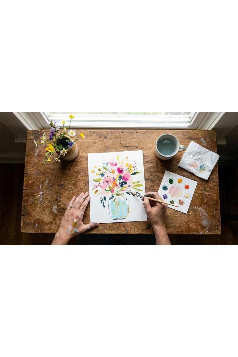 All In One Watercolor Kits, Alternate, color, White Floral Watercolor