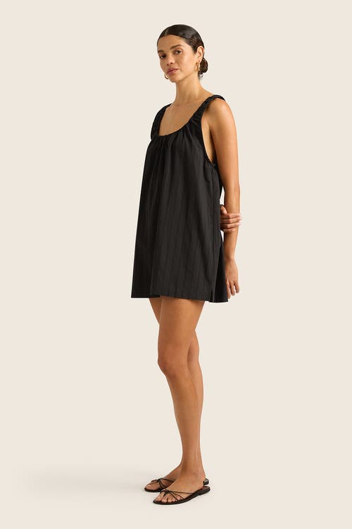 Hope And May Nia Cotton Linen Mini Dress In Ink
