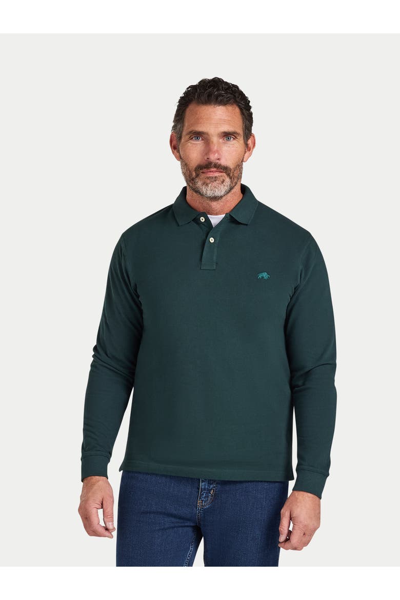 Long Sleeve Classic Pique Polo, Main, color, Forest
