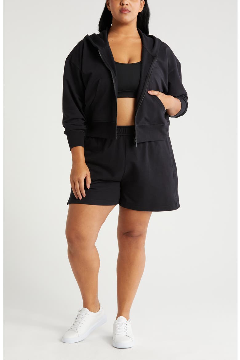 Swoop Full Zip Hoodie, Alternate, color, BLACK