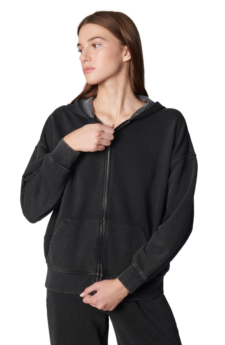 Florence by Mills Oversized Front Zip Hoodie, Alternate, color, Washed Black