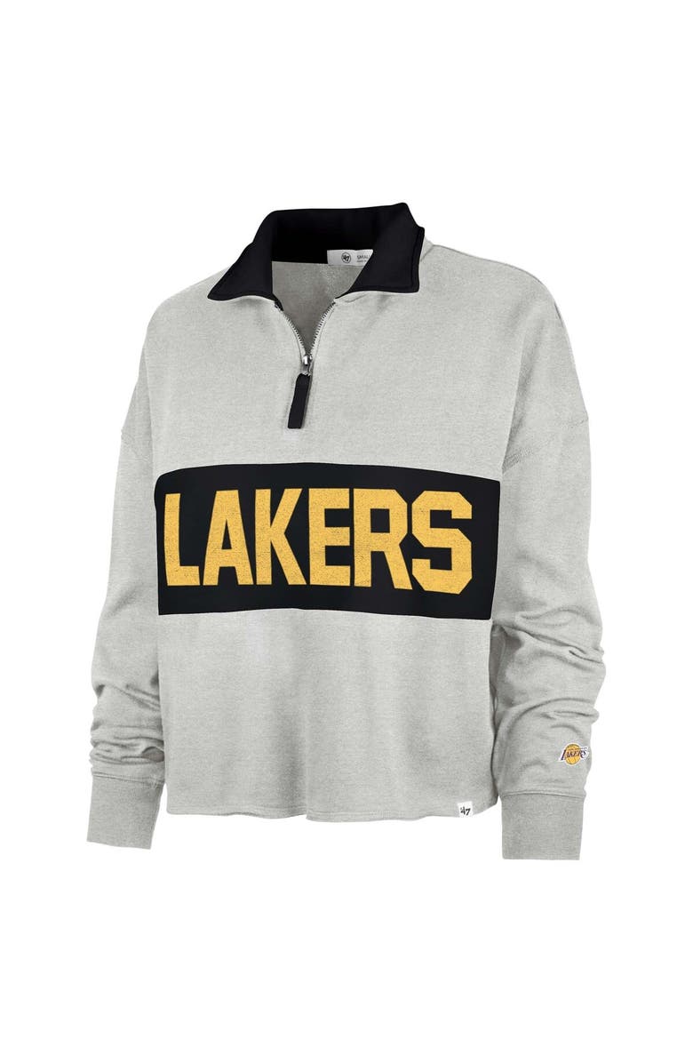 '47 Women's '47 Heather Gray Los Angeles Lakers Breakthrough Remi Quarter-Zip Jacket, Alternate, color, Heather Gray