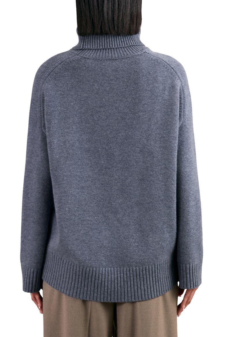 Brooklyn Wool & Cashmere Turtleneck Sweater, Alternate, color, BLUE MARL