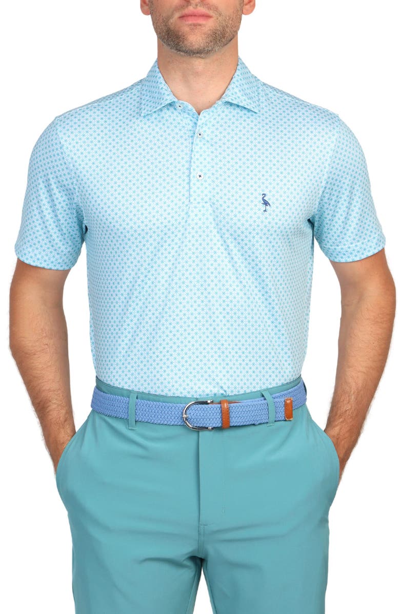 TailorByrd Floral Print Performance Polo, Alternate, color, Seafoam