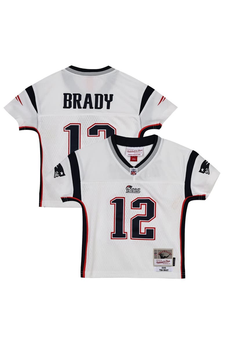 Mitchell & Ness Infant Mitchell & Ness Tom Brady White New England Patriots 2000 Legacy Replica Jersey, Main, color, White