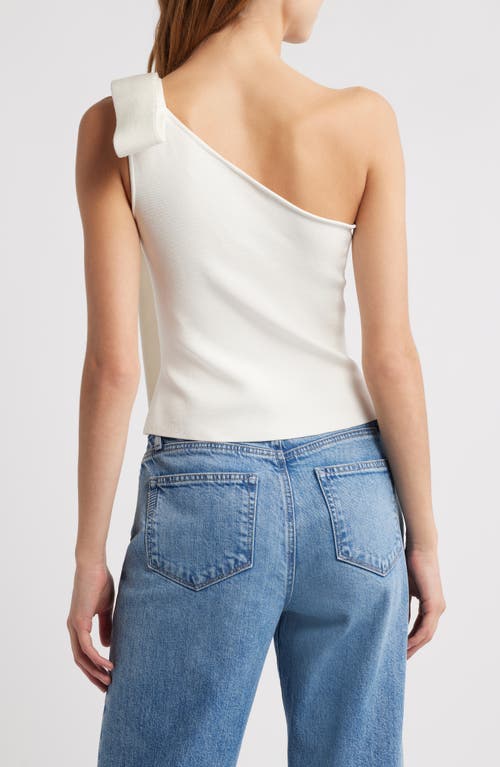 Cult Gaia Nomi Bow Detail One-shoulder Sweater In Off White
