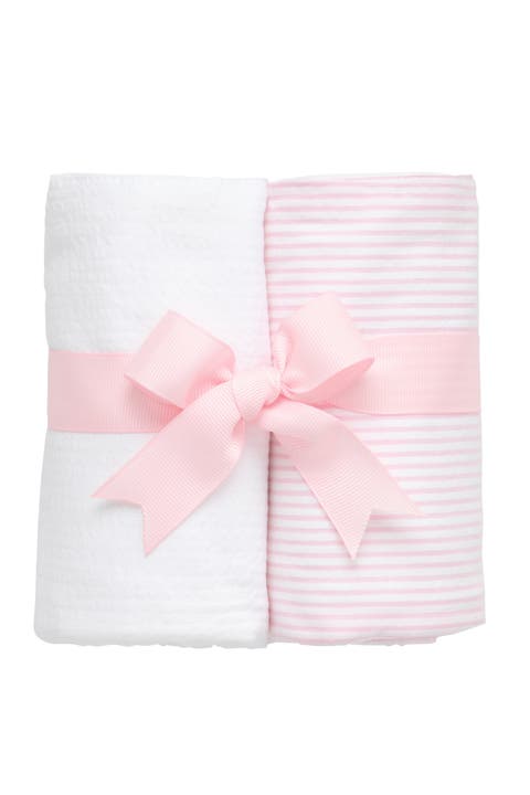 Seersucker Stripe Set of Two Burp Cloths