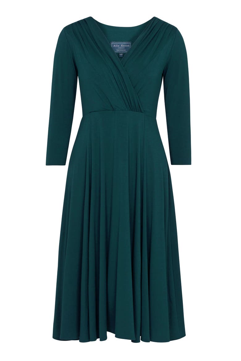 Petite Annie Dress, Alternate, color, Pine Green