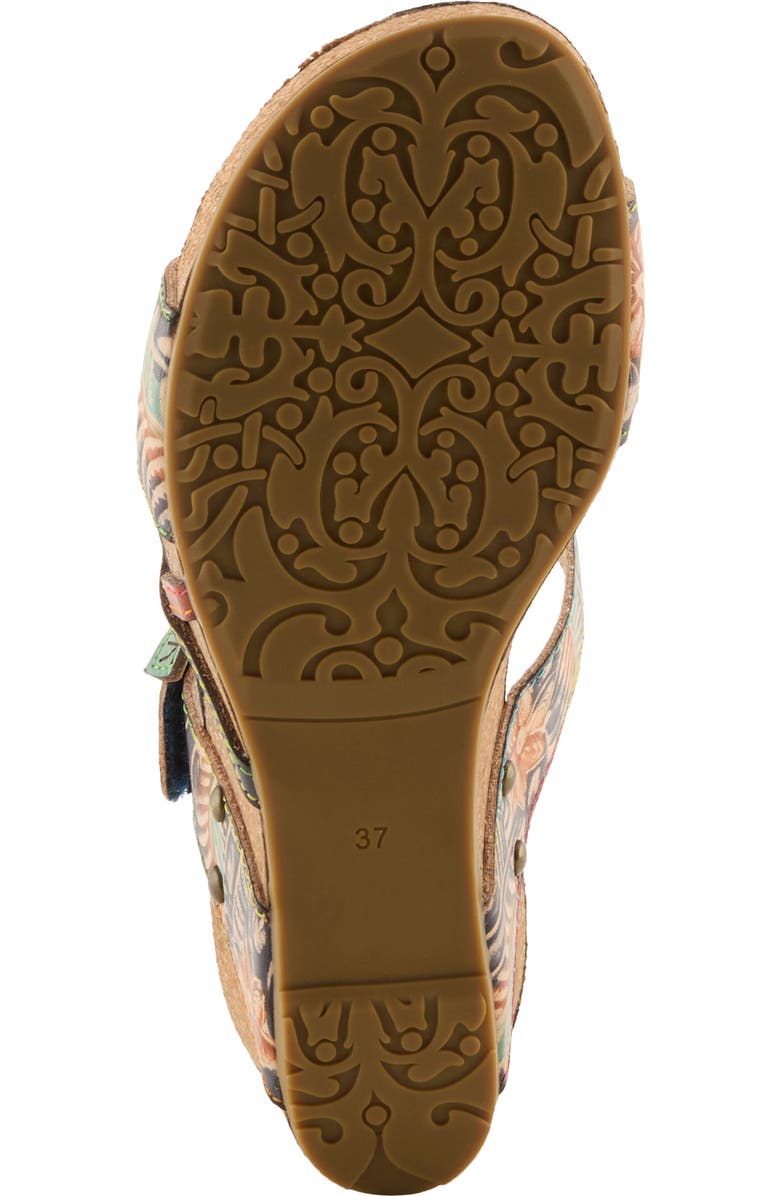 L'Artiste by Spring Step Moai Platform Wedge Sandal, Alternate, color, Navy Multi