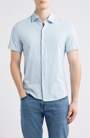 Robert Barakett Kimberton Short Sleeve Knit Button-Up Shirt