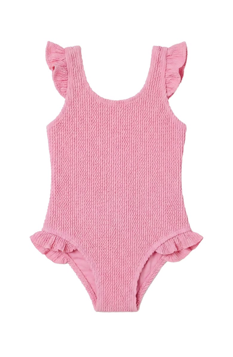 Limeapple Toddler Crinkle Ruffle One Piece, Main, color, Pink