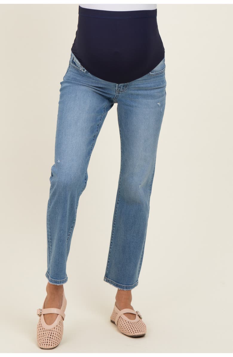 PinkBlush Ankle Slim Straight Leg Maternity Jeans, Alternate, color, Blue